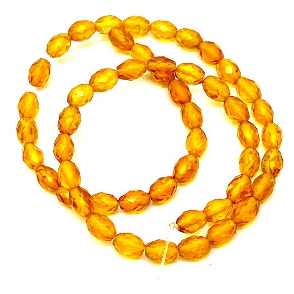 Strand of Faceted Baltic Amber Beads - Picture 1 of 7